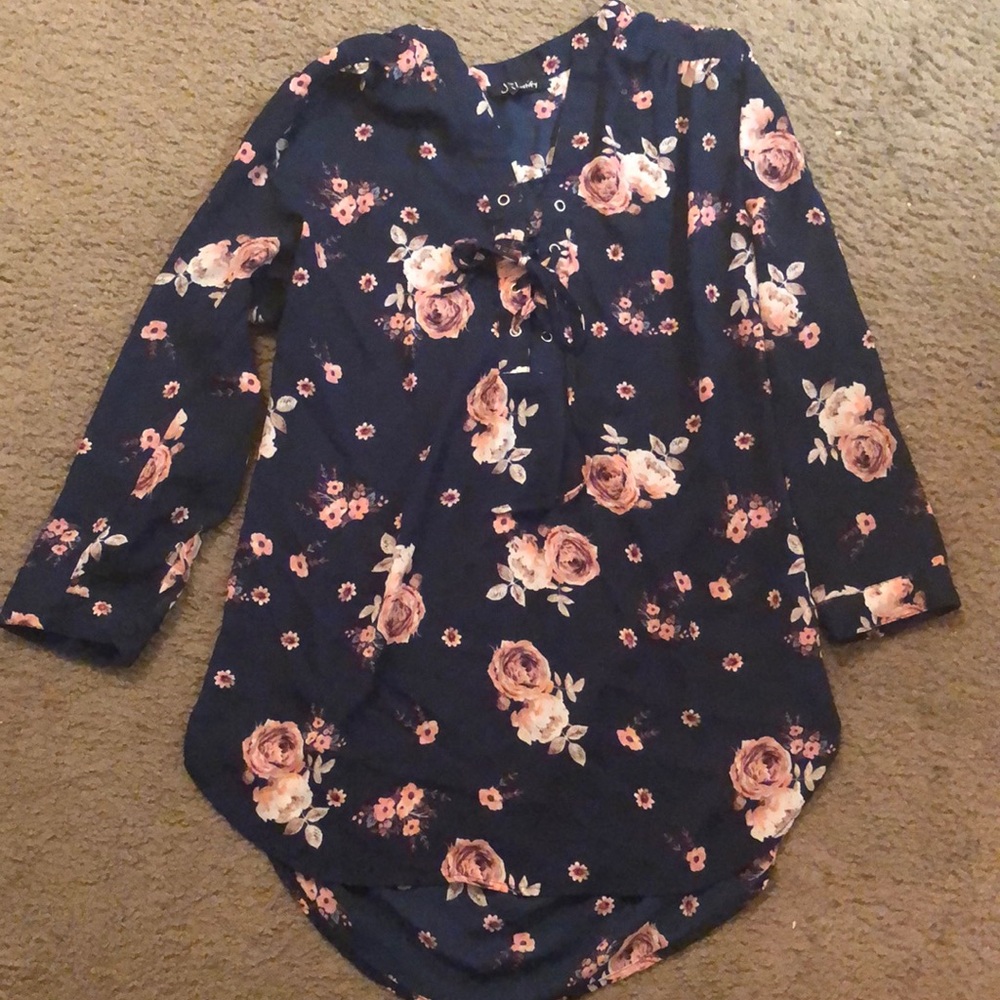Blue floral blouse